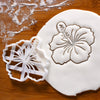 Hibiscus Cookie Cutter pressed on fondant