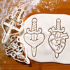 set of 2 dagger in heart cookie cutters