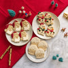 set of 3 santa claus, snowman and snow globe christmas cookies