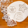 Set of 3 Nautical themed Cookie Cutters: Starfish, sand dollar, and hermit crab