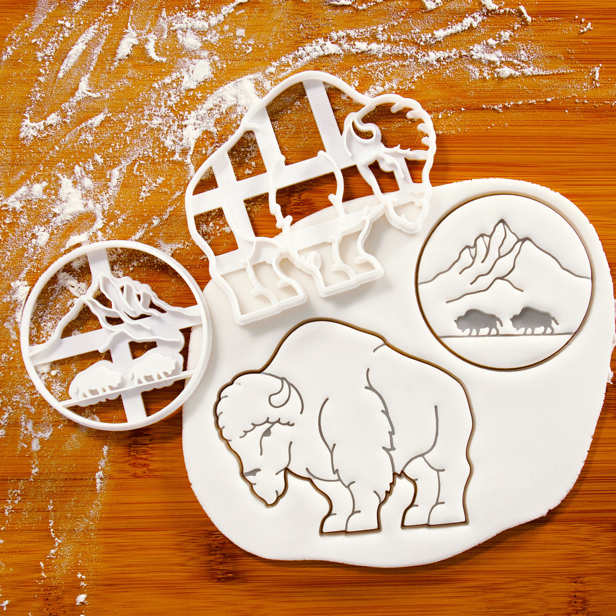 Set of 2 Plains Bisons Cookie Cutters (American Buffalo)