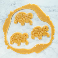 bakerlogy cute tortoise cookie cutout dough