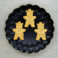 cowboy cookies made with bakerlogy gingerbread cowboy cookie cutter