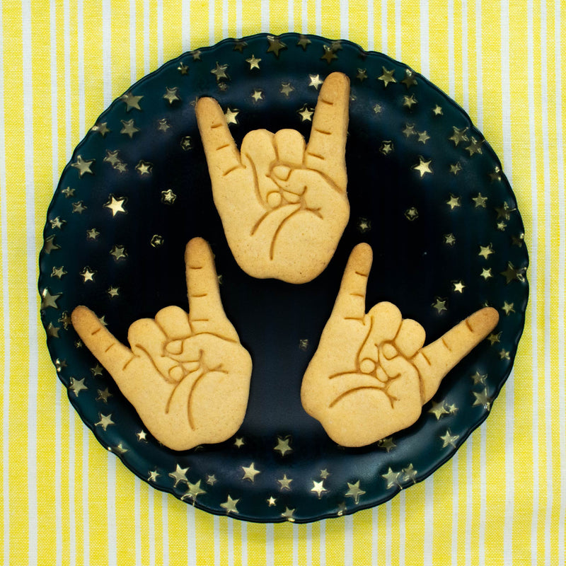bakerlogy hand sign rock sugar cookies