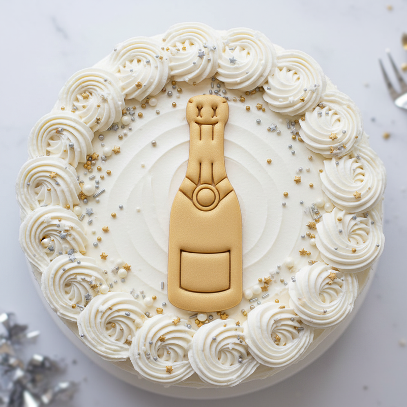 Champagne Bottle & Glass Set