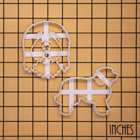 Set of 2 Old English Sheepdog Cookie Cutters