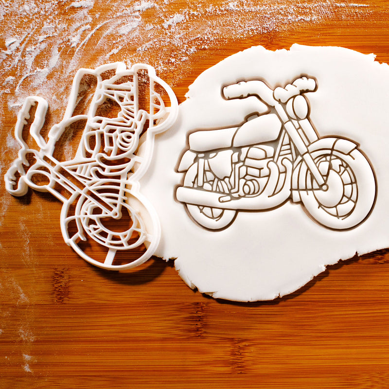 vintage motorbike cookie cutter