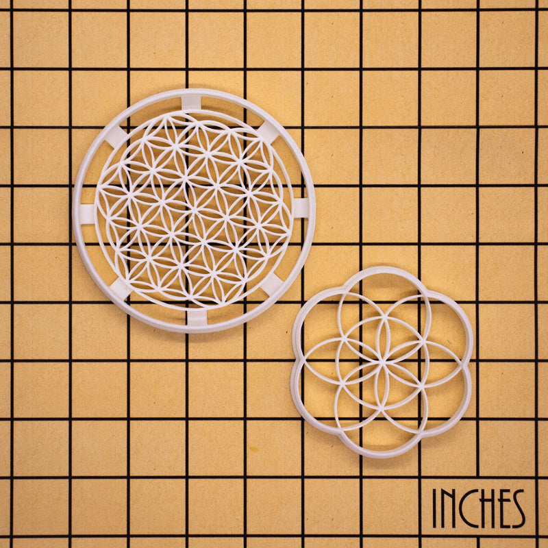 set of 2 sacred geometry cookie cutters - flower of life and seed of life