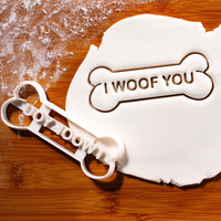 I WOOF YOU Dog Bone Cookie Cutter