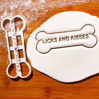 LICKS AND KISSES Dog Bone Cookie Cutter