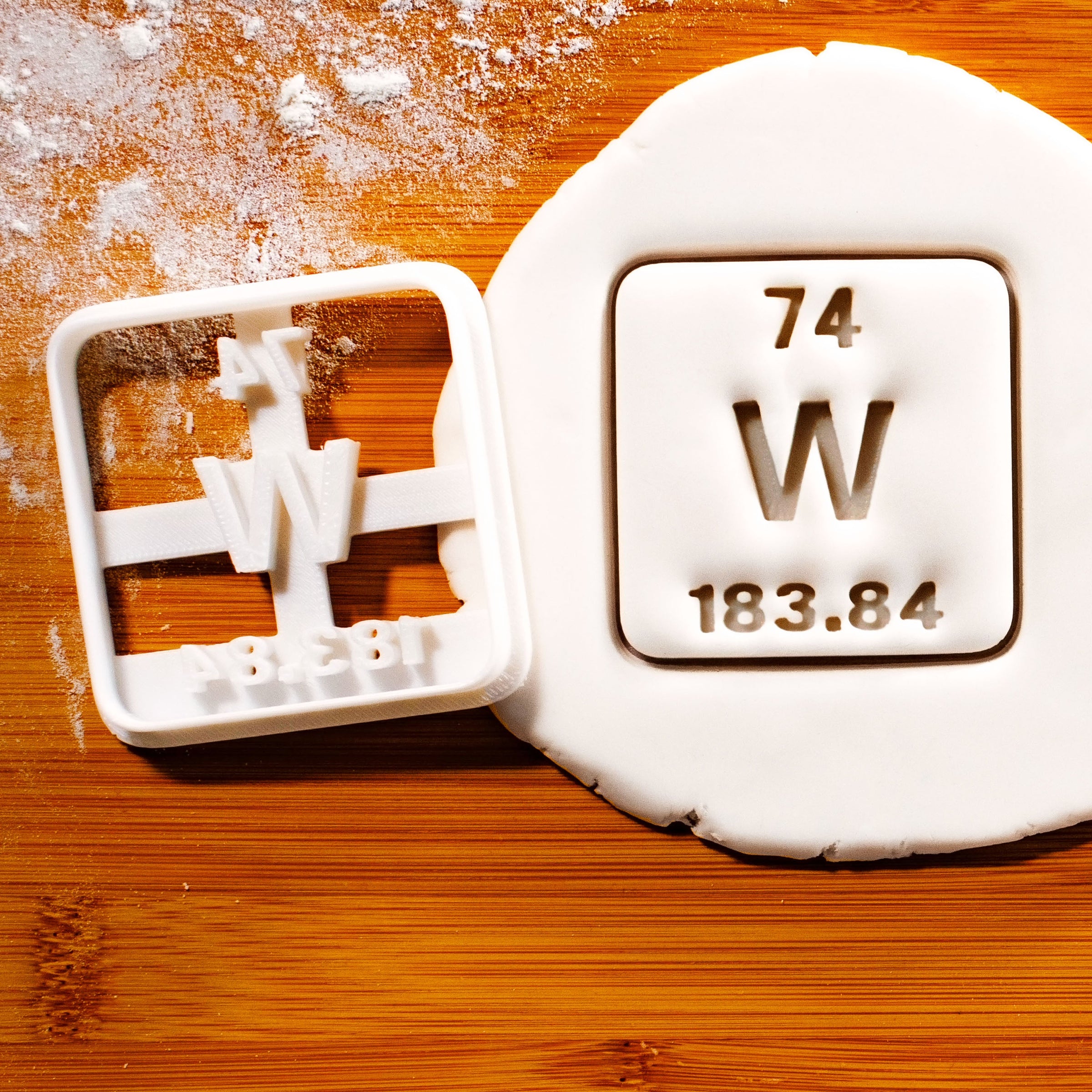 Tungsten Periodic Table Element Cookie Cutters (Symbol W)