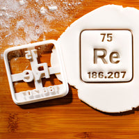 Rhenium Periodic Table Element Cookie Cutter (Symbol Re)