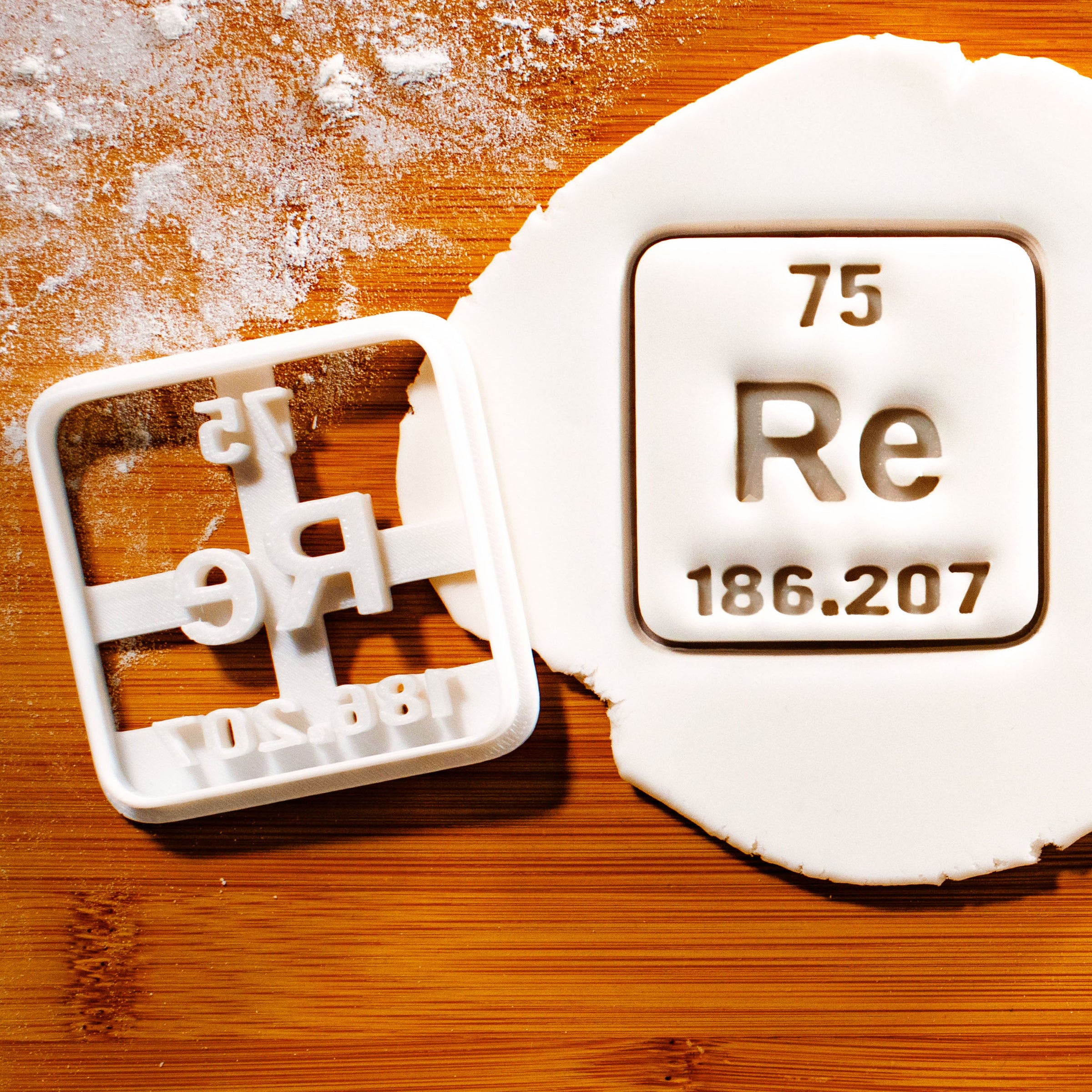 Rhenium Periodic Table Element Cookie Cutters (Symbol Re)