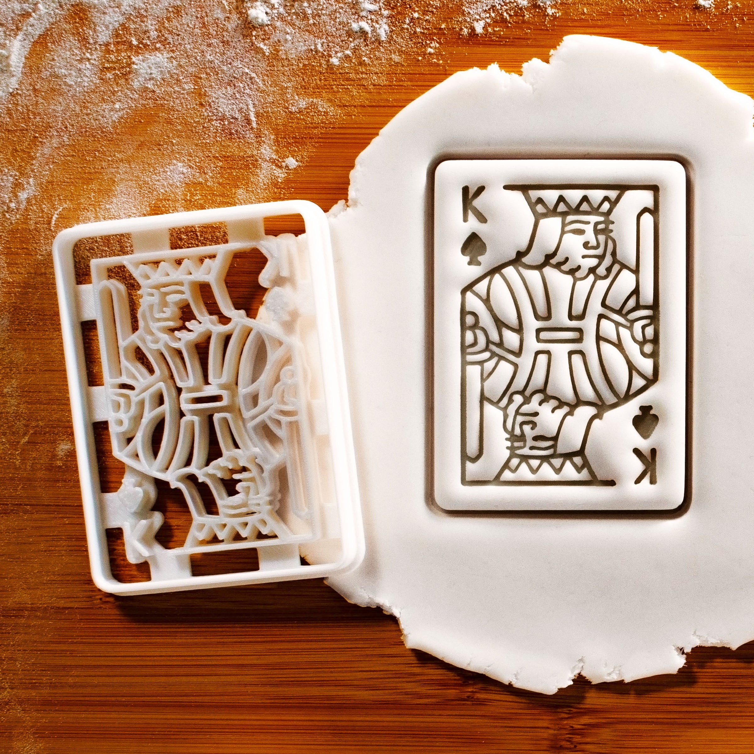 Set of 2 King of Spades and Queen of Hearts Playing Card Cookie Cutters