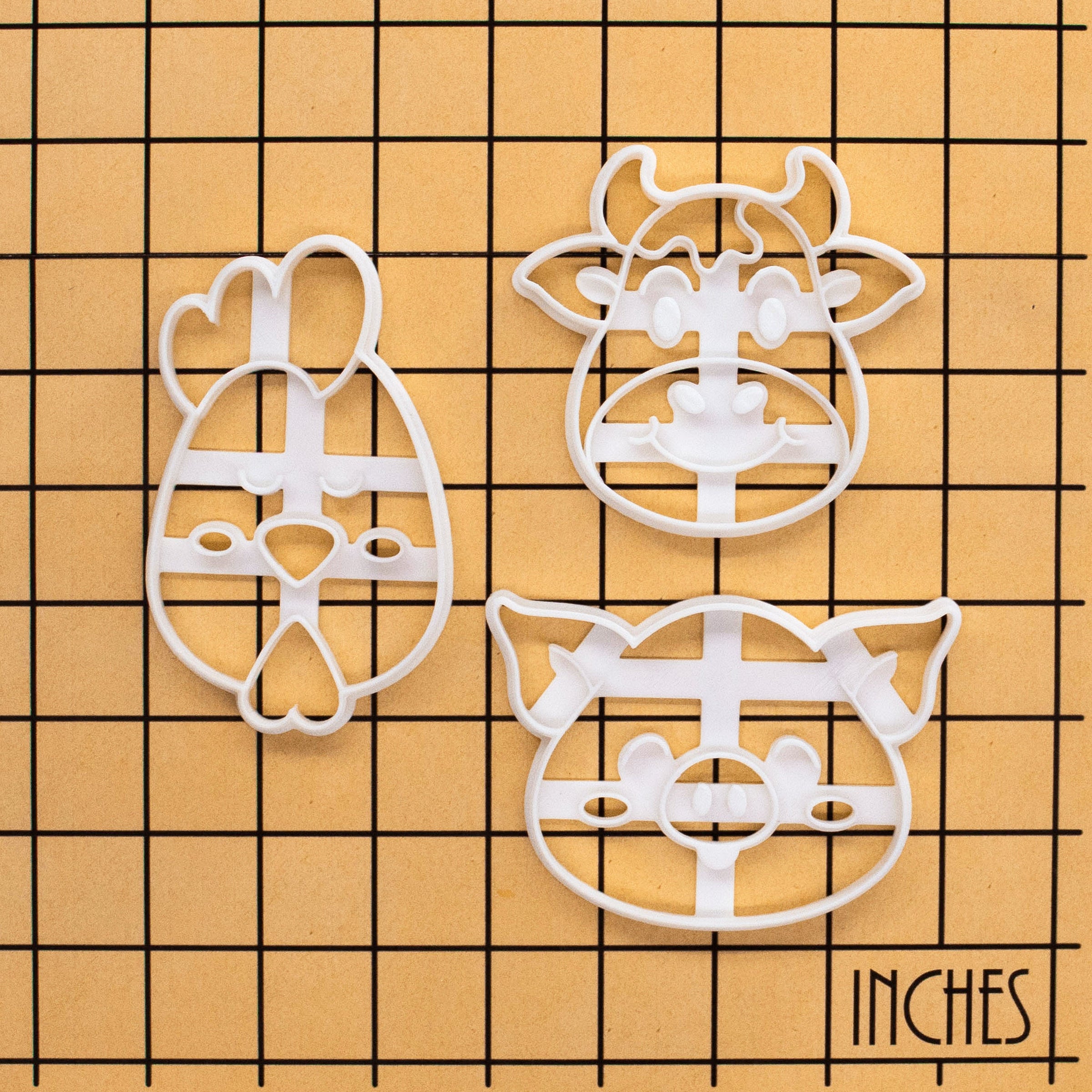 PROMO SET: Set of 3 Farm Animals Cookie Cutters
