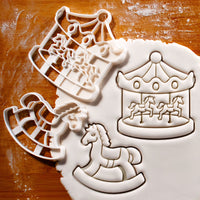 Set of 2 Rocking Horse and Carousel Cookie Cutters