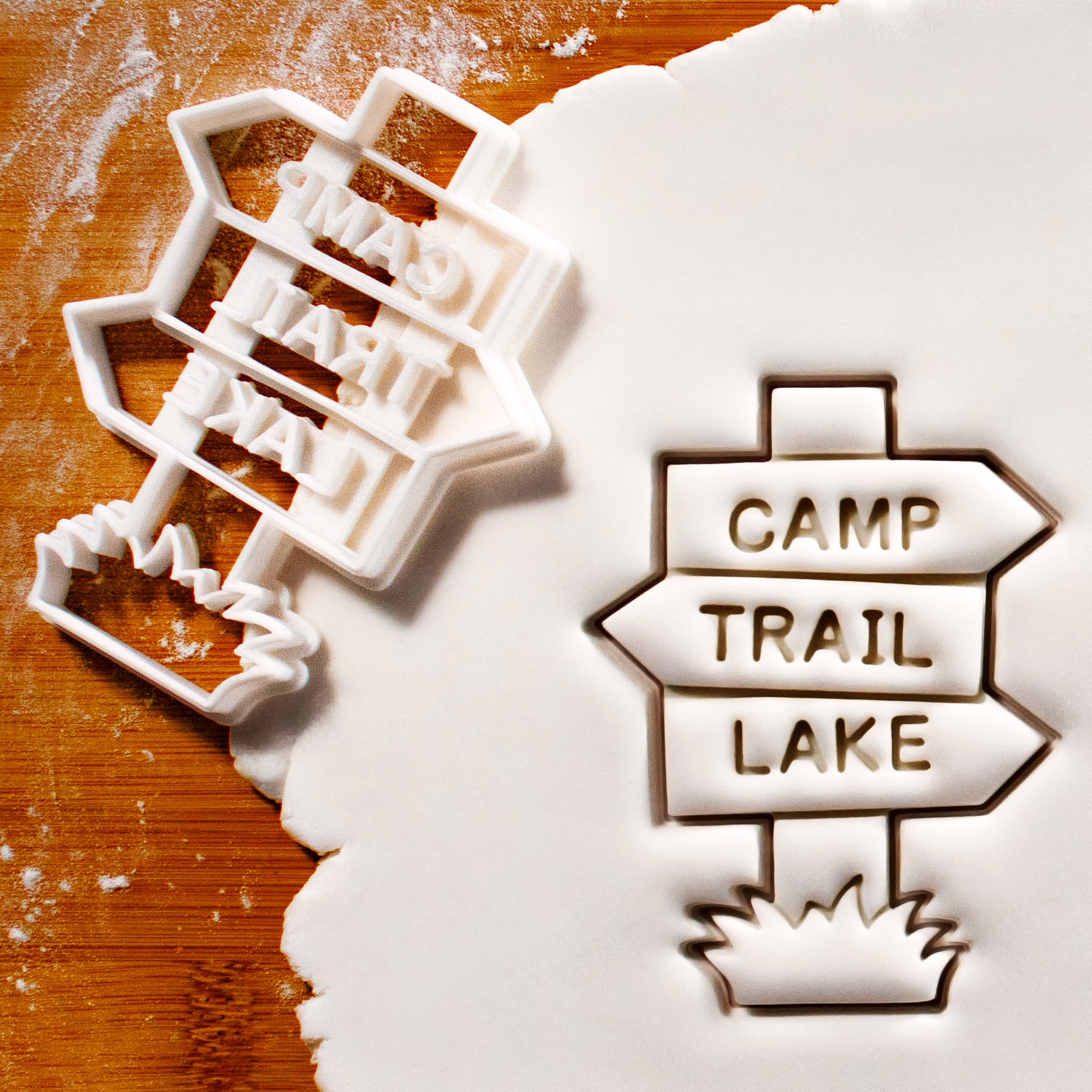 Set of 2 Hiking Sign & Camping Scene Cookie Cutters
