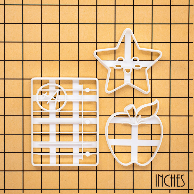 Set of 3 School Themed Cookie Cutters