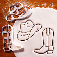 Set of 2 Cowboy Hat and Boot Cookie Cutters