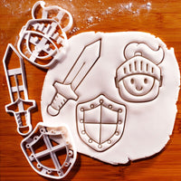 Set of 3 Cute Knight Cookie Cutters