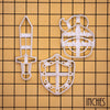 Set of 3 Cute Knight Cookie Cutters