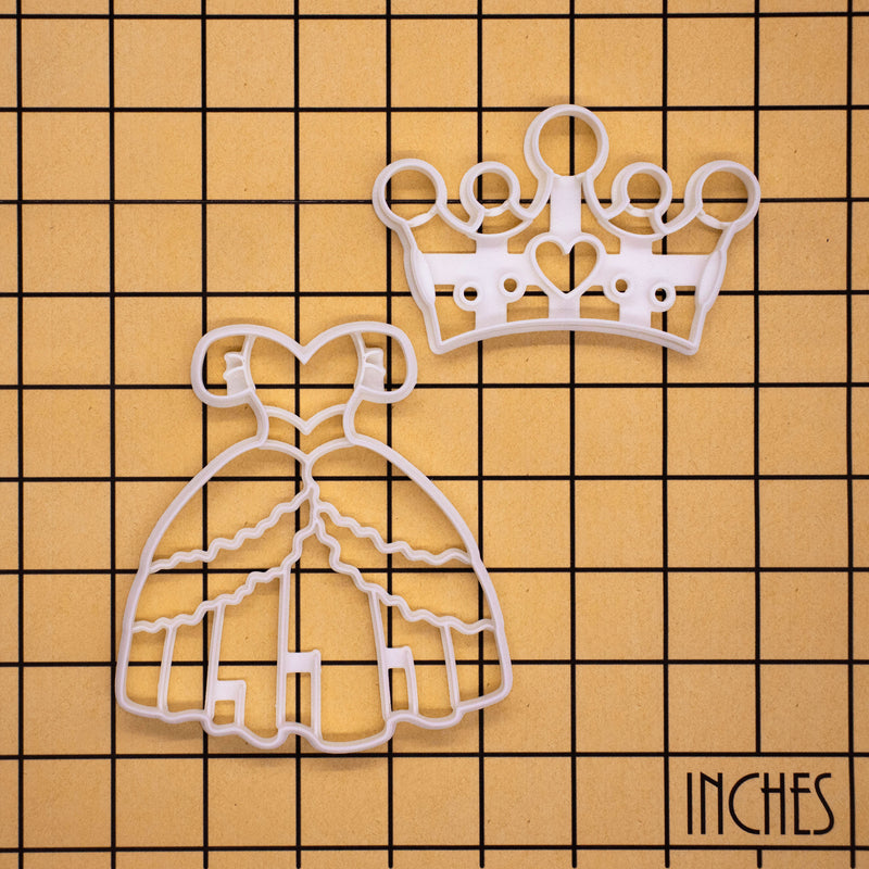 Set of 2 Princess Dress and Crown