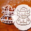 Set of 2 Xmas Highland Cow