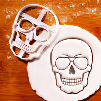 Skull with Aviator Glasses Cookie Cutter