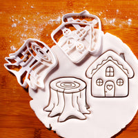 Cottage House & Tree Stump Cookie Cutters
