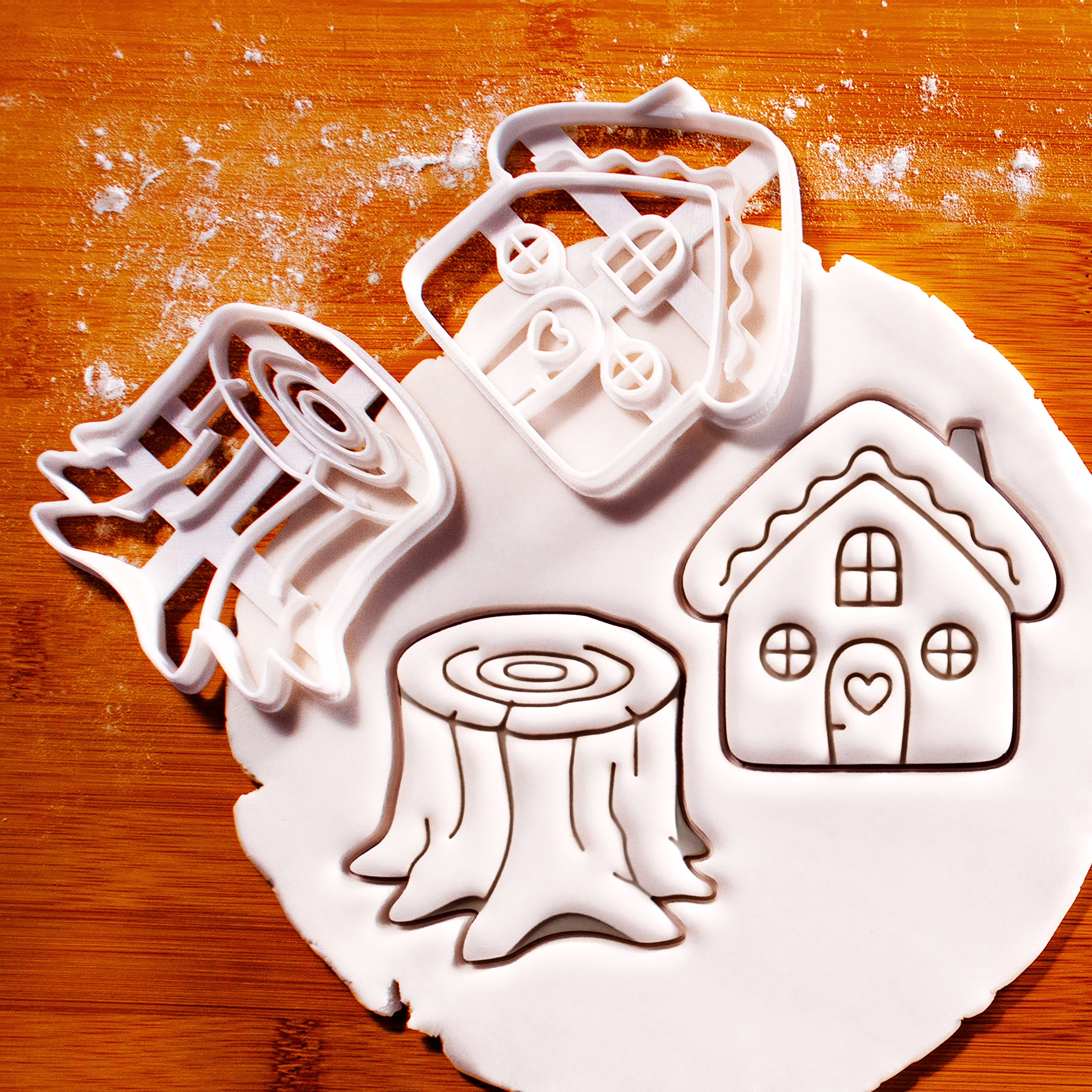 Cottage House & Tree Stump Cookie Cutters