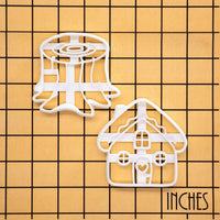 Cottage House & Tree Stump Cookie Cutters