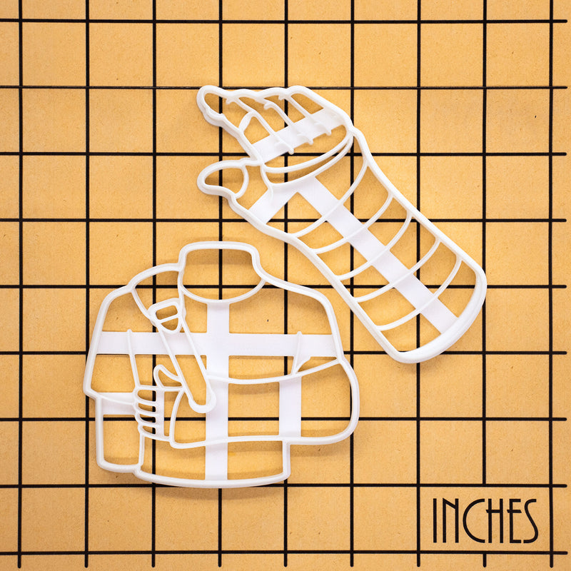 Set of 2 Wrist Fracture Cast and Arm Sling Cookie Cutters