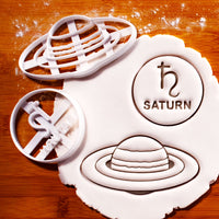 Set of 2 Saturn Planet and Symbol Cookie Cutters