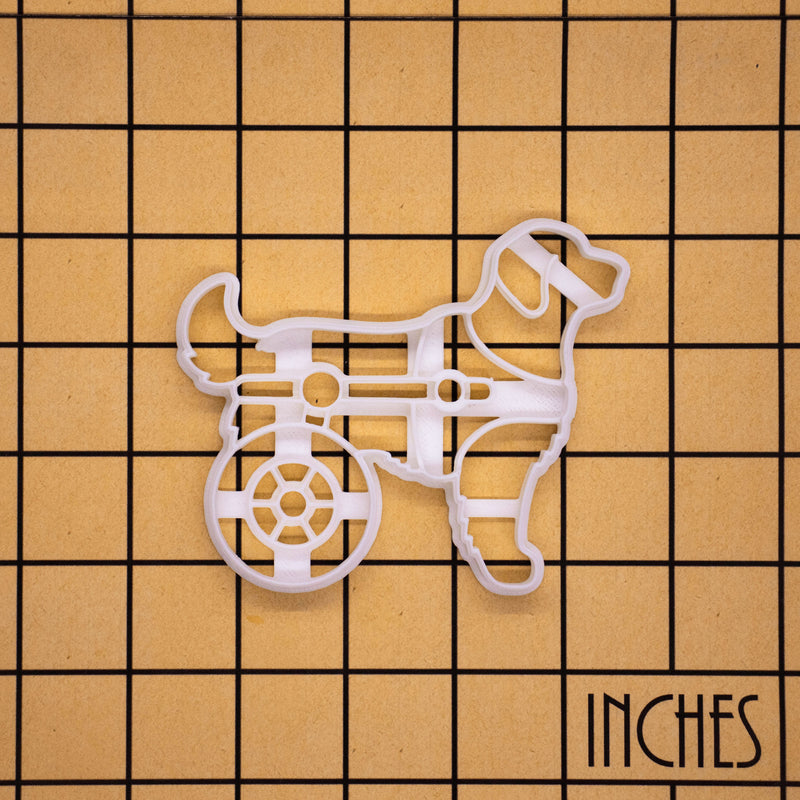 Dog on a Wheelchair Cookie Cutter
