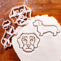 Set of 2 Wire Haired Dachshund Face Cookie Cutters