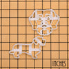 Set of 2 Wire Haired Dachshund Face Cookie Cutters