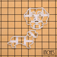 Set of 2 Wire Haired Dachshund Face Cookie Cutters