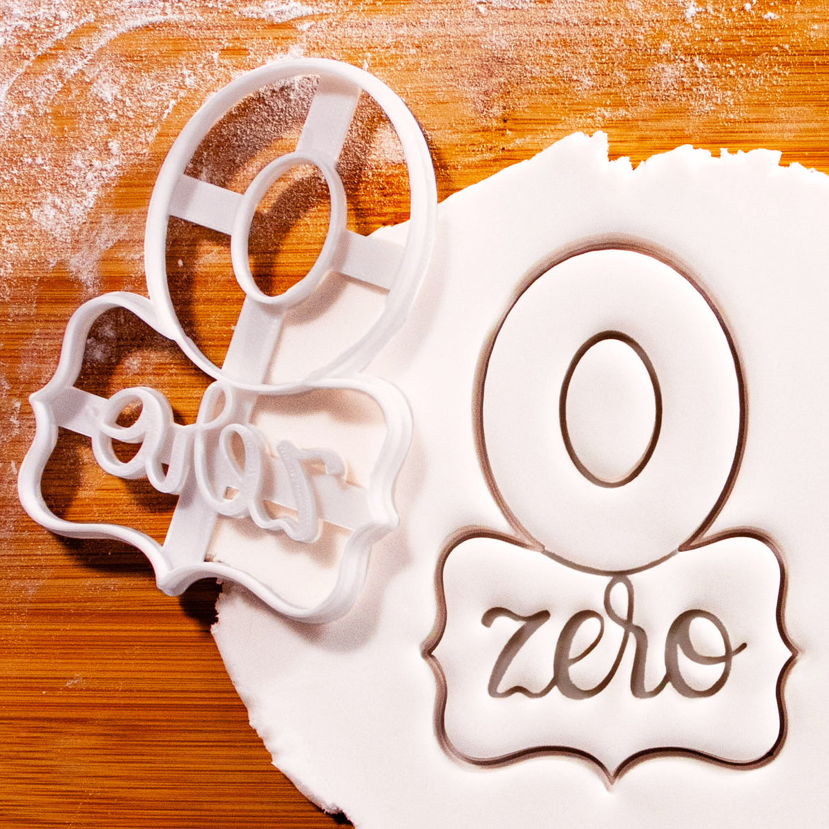 Delicious Zero Number Number 0 Cookie Cutter with “Zero” Embossed Design – Bakerlogy