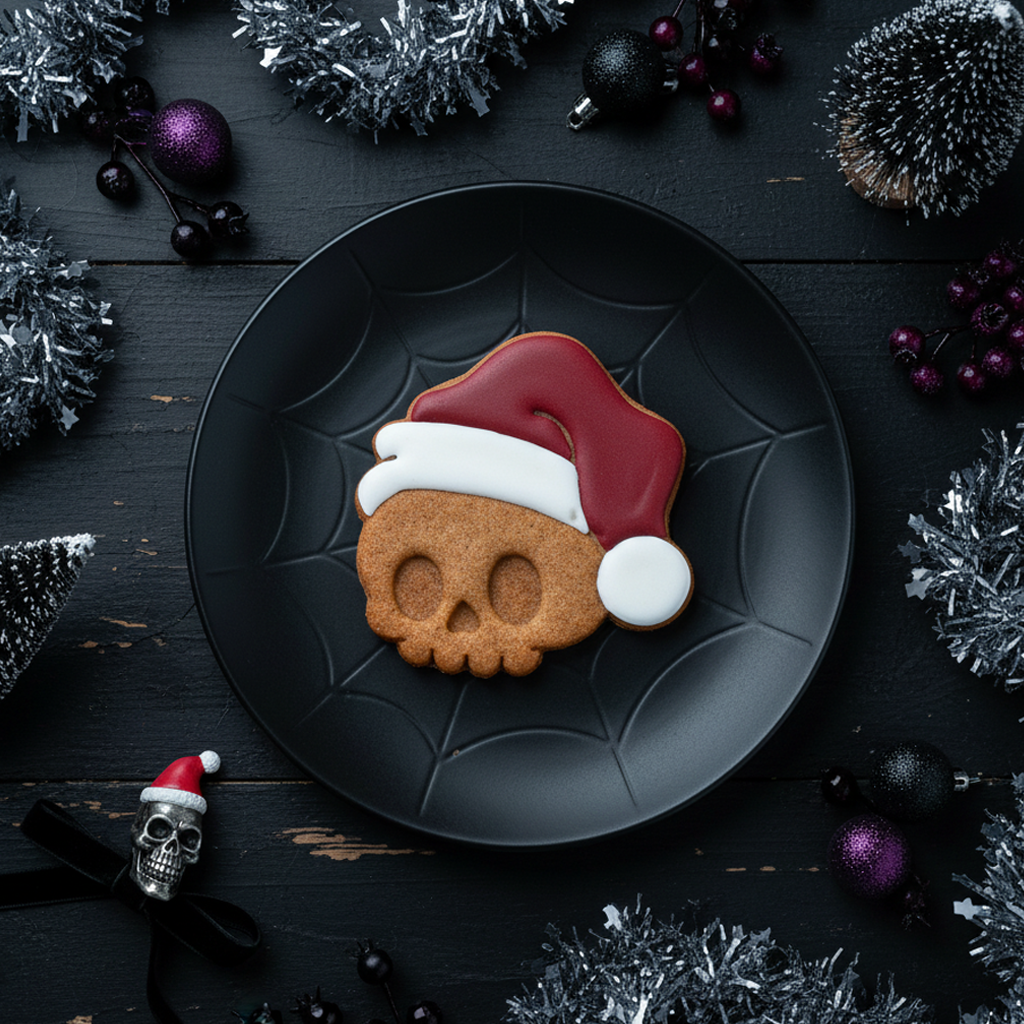 Cute Skull with Santa Hat