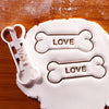 I WOOF U & LOVE Dog Bone (9cm / 3.5")