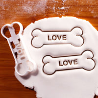 I WOOF U & LOVE Dog Bone (9cm / 3.5")