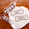 I WOOF U & LOVE Dog Bone (9cm / 3.5")