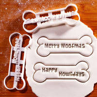 Merry Woofmas & Happy Howlidays Bone (2pcs)