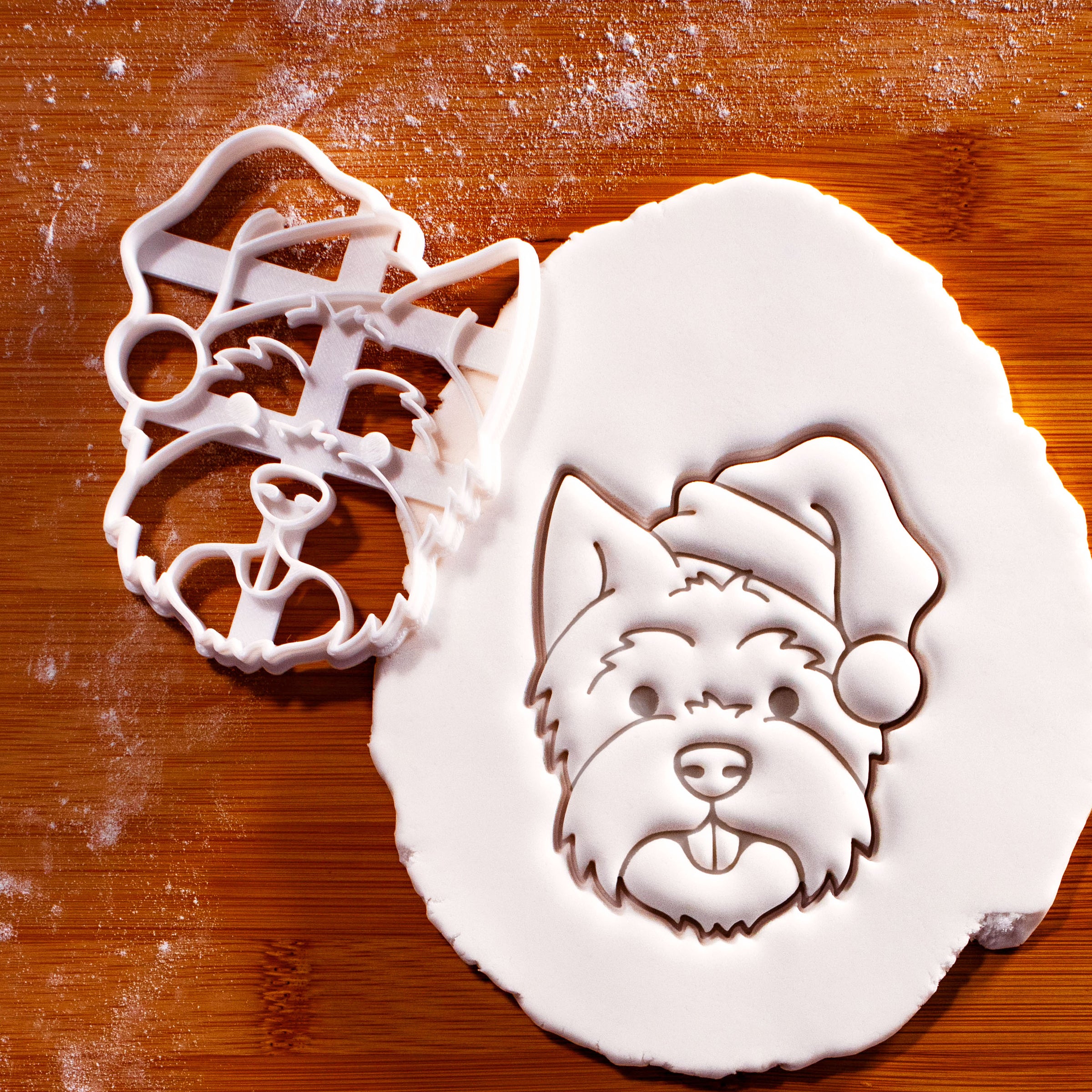 Westie with Santa Hat