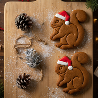 Squirrel with Santa Hat