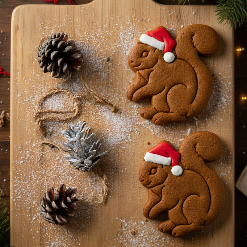 Squirrel with Santa Hat