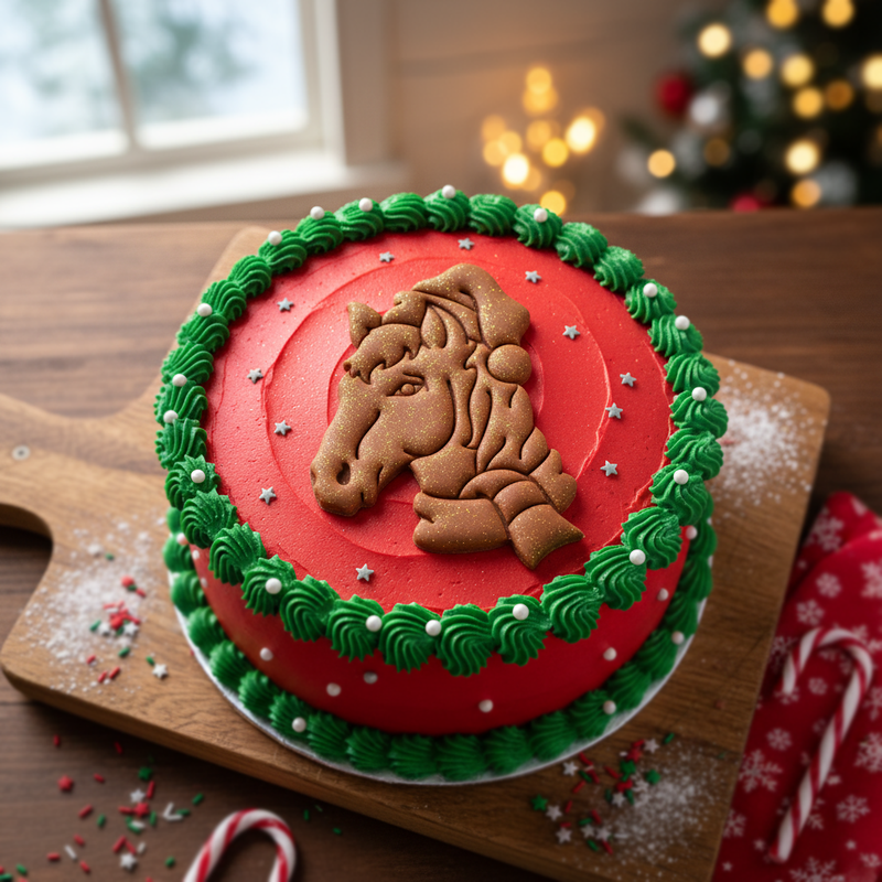 Horse with Santa Hat