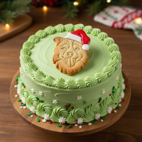 Border Collie Face with Santa Hat