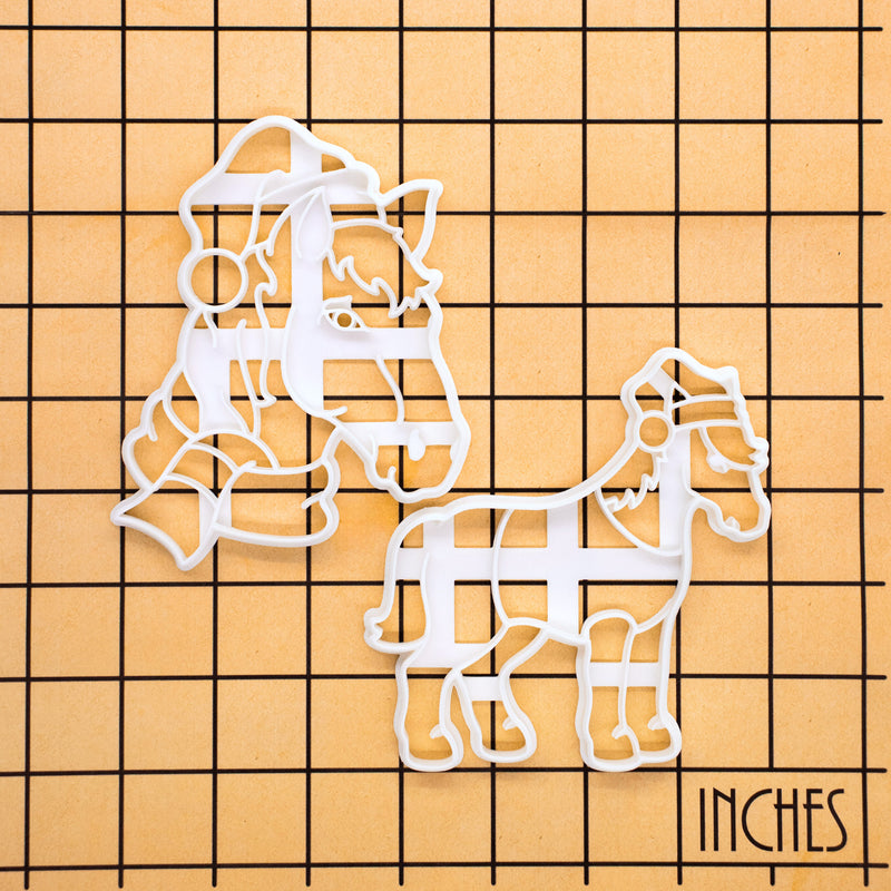 Horse with Santa Hat Set (2pcs)