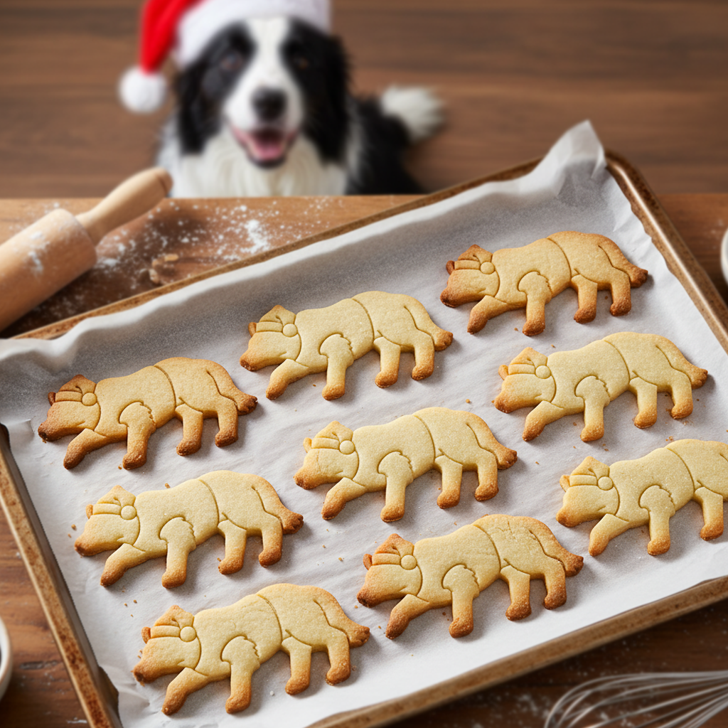 Border Collie with Santa Hat (Full-Body)